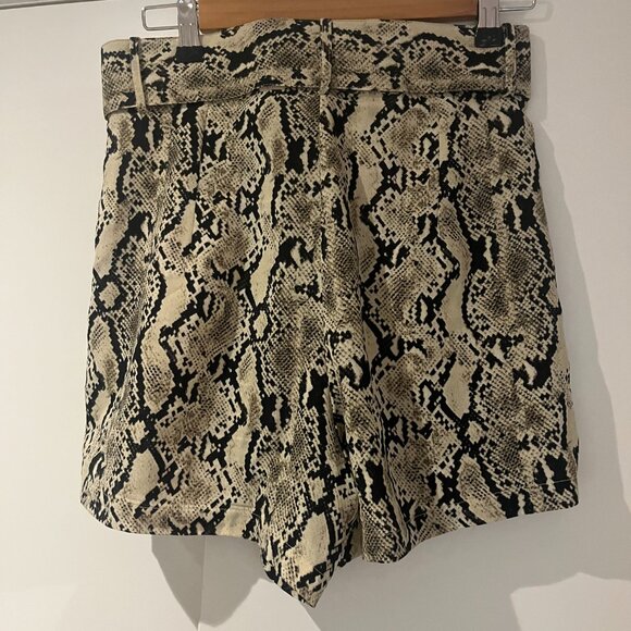 Snake Print Belted Dressy Shorts - Picture 3 of 3